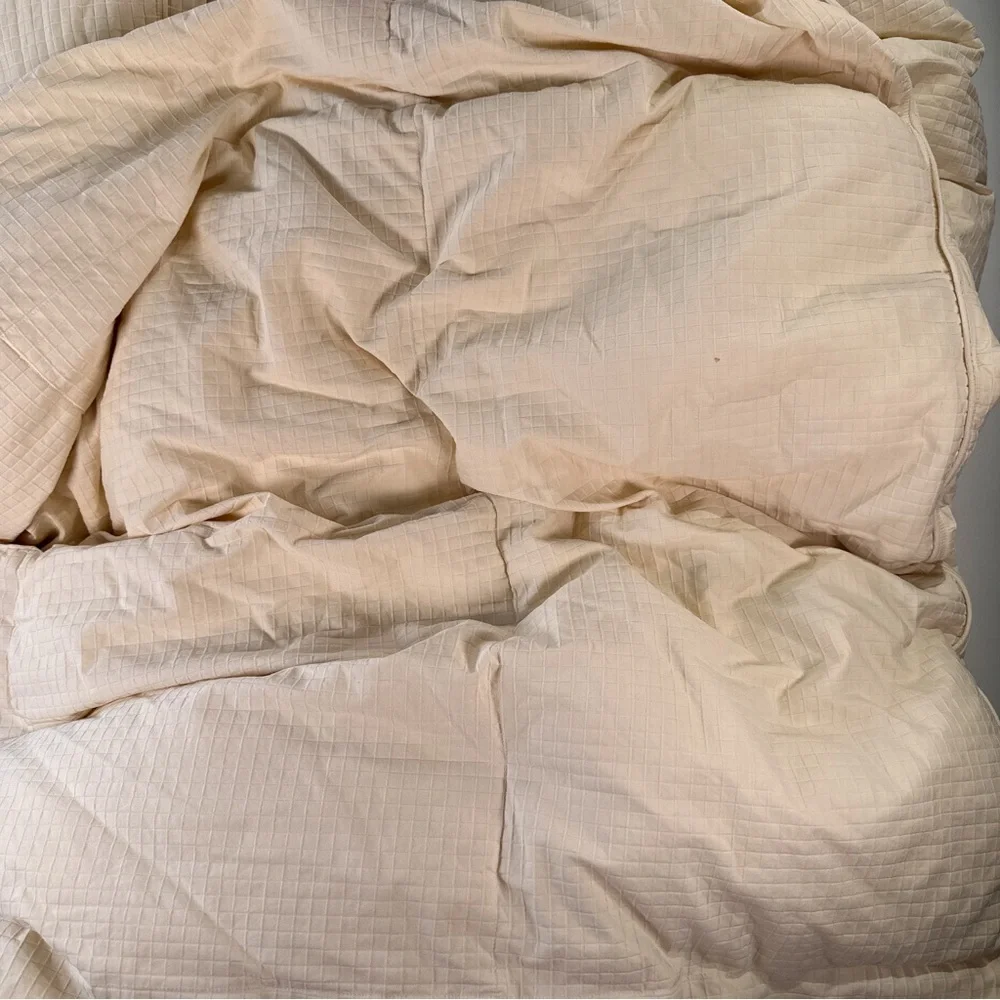 Ralph Lauren Down Comforter Est 1967 Crest Quilted Embroidered Ivory Full Queen
